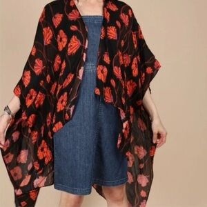 Saachi NWOT Poppy Field Casual Kimono One Size Boho Beachy Vacation